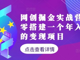 年入百万网创掘金实战营：零基础搭建变现项目（持续更新）-54创业网