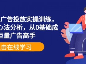 巨量广告投放实战：0基础速成高手，实操演示+心法分析-54创业网