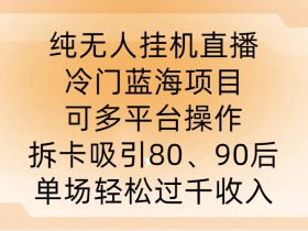 纯无人自动运行直播赚钱：冷门蓝海项目拆卡玩法，单场收入轻松破千【80/90后必看】-54创业网