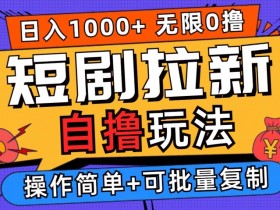 2024短剧拉新赚钱攻略：自撸零成本日入过千，无限批量操作免登录【揭秘】-54创业网