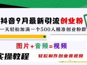 抖音创业粉引流秘籍：9月最新500人精准加群技巧，轻松制作爆款创业视频-54创业网