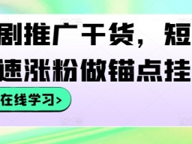 短剧推广干货：3招快速涨粉技巧，轻松做锚点挂载爆款短剧-54创业网