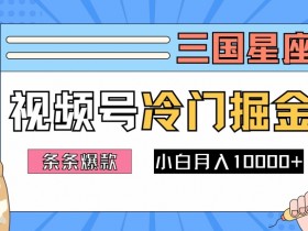 2024视频号三国冷门赛道赚钱攻略：新手小白轻松月入1w，爆款视频制作教程-54创业网