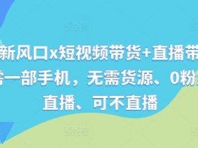 短视频带货赚钱：0粉丝手机直播带货，无需货源，轻松上手-54创业网