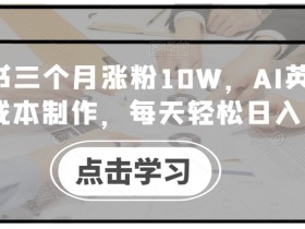 AI英语视频0成本制作：小红书3个月涨粉10W，每天轻松日入几张揭秘-54创业网