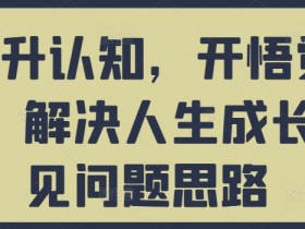 认知觉醒：开悟人生成长的10个关键思维与常见问题解决-54创业网
