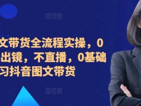 2024抖音图文带货全流程：0基础0粉丝不出镜不直播实操指南-54创业网