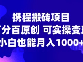 携程搬砖项目：新手小白实操变现，月入1k+原创玩法揭秘-54创业网