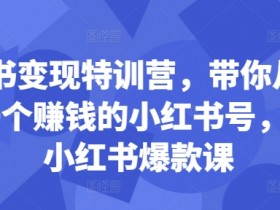 小红书变现特训营：24堂爆款课手把手教你从0赚钱-54创业网