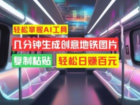 AI工具赚钱秘籍：3分钟生成地铁创意图，日赚百元超简单！-54创业网