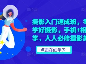 零基础摄影速成班：手机相机摄影入门教学，轻松掌握必修摄影美学-54创业网
