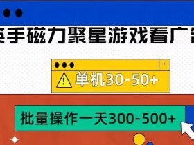 筷手磁力聚星4.0赚钱攻略：单机日赚50+批量玩法大揭秘-54创业网