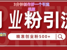 快手创业粉被动引流500+：3分钟学会制作高转化视频，简单易操作-54创业网