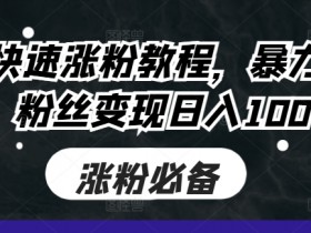 抖音涨粉秘籍：3天快速涨粉1000+，粉丝变现日赚100元实战教程-54创业网