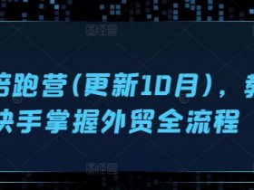 10月最新外贸陪跑营：手把手教你快手掌握外贸全流程，轻松接单赚钱-54创业网