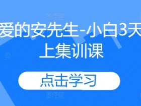 3天线上集训课：安先生亲授小白速成指南-54创业网