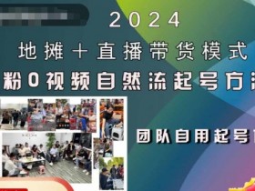 2024地摊直播带货攻略：0粉0视频自然流起号稳号全流程-54创业网