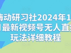 2024年10月视频号无人直播最新玩法：嗨动研习社超详细教程-54创业网