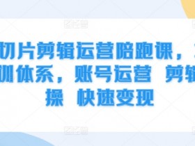IP切片剪辑运营陪跑课：3大体系教你账号运营+剪辑实操+快速变现-54创业网