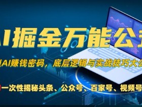 AI掘金万能公式：头条公众号视频号支付宝分成计划技术揭秘，告别割韭菜-54创业网