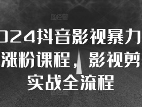 2024抖音影视剪辑搬运涨粉课：暴力起号实战全流程，轻松打造爆款账号-54创业网