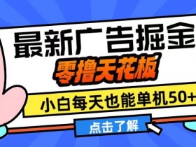 11月广告掘金零撸天花板：小白单机日赚50+，放大收益翻倍揭秘-54创业网