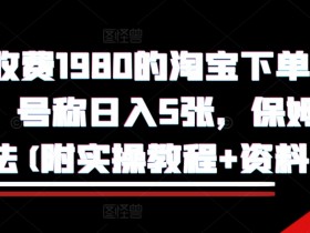 淘宝自动下单项目日入500元：1980元付费课程免费送，保姆级教程+资料包-54创业网