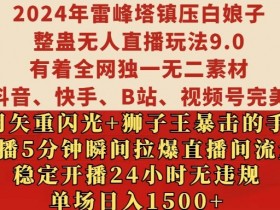 2024雷峰塔镇压白娘子无人直播玩法9.0：24小时稳定日赚1.5k不违规秘籍-54创业网