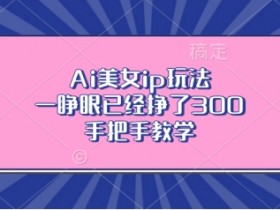 AI美女IP赚钱秘籍：手把手教你日入300+【真人实测】-54创业网