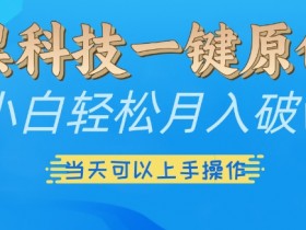 黑科技原创神器：小白3天轻松上手，月入破w秘籍大公开！-54创业网