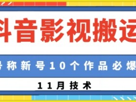 抖音影视搬运新号10个作品必爆：1:1搬运技巧大公开-54创业网