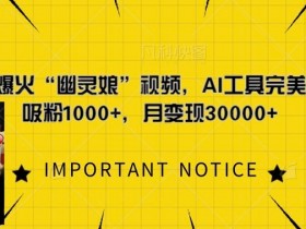 AI一键复刻幽灵娘爆款视频：日涨粉1000+，轻松月入过万-54创业网