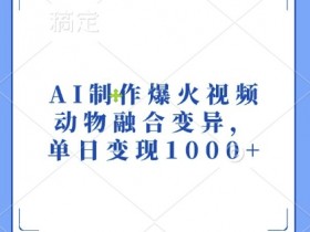 AI动物融合变异视频制作教程：单日变现1k+的爆款秘籍-54创业网