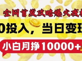 全网首发爆火夜校：0投入当日变现，小白轻松月入1w+揭秘-54创业网