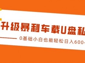 暴利车载U盘赚钱秘籍：0基础小白日入千元私域玩法大公开-54创业网