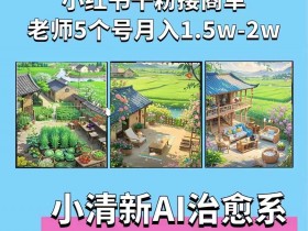 小清新治愈系AI插画：夏小荷短视频老师5个号接广告月入2w+-54创业网