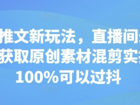 小说推文直播录屏：原创素材无限混剪实操，100%过抖轻松爆款-54创业网