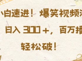 爆笑视频混剪赚钱：小白日入3000+的百万播放秘籍大公开-54创业网