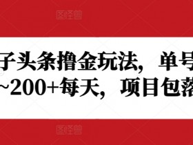 头条撸金野路子：单号日赚20~200+，小白也能轻松落地-54创业网