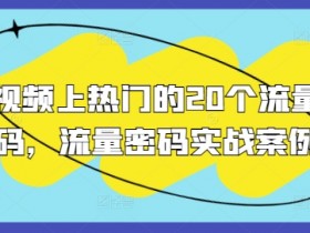 短视频流量密码：20个上热门技巧+实战案例解析-54创业网