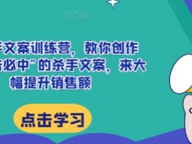 AI杀手文案训练营：3步写出爆款文案，销售额翻倍必学技巧-54创业网