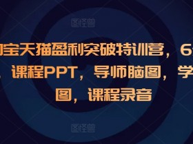 淘宝天猫赚钱特训营：6天6夜速成课，附PPT+导师脑图+录音-54创业网