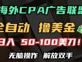 海外CPA赚钱秘籍：全自动日赚100+美金，无脑操作解放双手！-54创业网