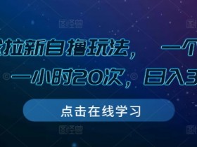 游戏拉新赚钱：自撸玩法日入300+，6-8元/单，1小时20次实操揭秘-54创业网