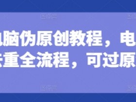 电脑伪原创教程：短剧深度去重全流程，100%过原创实操技巧-54创业网