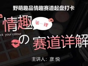 情趣赛道训练营：野萌趣品起盘打卡，刚需市场赚钱项目-54创业网