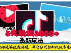0基础搬运解说视频：5天赚2k+平台分成拉新，工具揭秘-54创业网