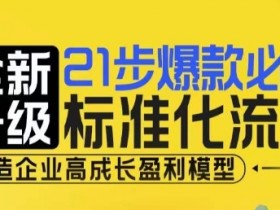 21步爆款打造流程：企业高成长盈利模型标准化升级，必爆秘籍-54创业网