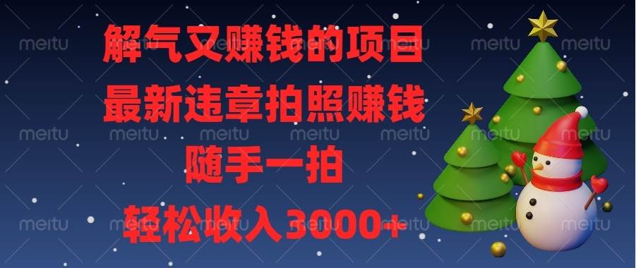 最新违章拍照赚钱：随手一拍解气又赚钱，轻松月入3000+-54创业网