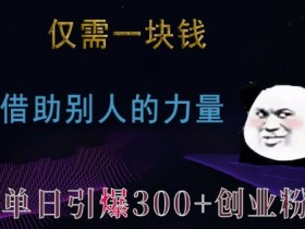 1元爆粉秘籍：单日引流300+创业粉兼职粉实战攻略-54创业网